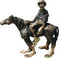 65. Das dumme Glück, Pferde- und Libellen Zyklus, Messing, 50 cm hoch, Archiv