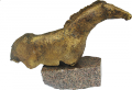 74. Pferd II, Pferde- und Libellen Zyklus, Messing, Stein, 20 cm hoch