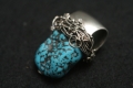 163. Pendant, silver, turquoise