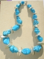 165. Necklace, silver, turquoise