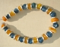 166. Necklace, silver, amber, turquoise