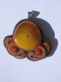 168. Pendant, soutache, precious stone, silver