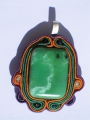 171. Pendant, soutache, precious stone, silver