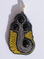 182. Pendant, soutache, precious stone, silver