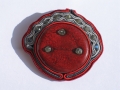 183. Pendant, soutache, precious stone, silver