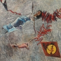 38. Zyklus der Geschichten vom Fliegen, Öl auf Leinwand, 60x60 cm, Archiv 