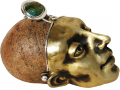 139b. Head of an Egyptian Woman, brass, stone, silver, turquoise, the entry for the Solver Festival competition
