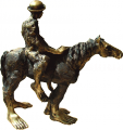 65b. Stupid Luck, Horses and Dragnoflies series, brass, 50 cm height, archive 65b. Stupid Luck, Horses and Dragnoflies series, brass, 50 cm height, archive