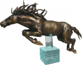 77. Horse no.5 ,Horses and Dragnoflies series, brass, glass, 30 cm height 77. Horse no.5 ,Horses and Dragnoflies series, brass, glass, 30 cm height