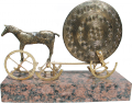 79. Solar Vehicle , Horses and Dragnoflies series, brass,stone, 20 cm height 79. Solar Vehicle , Horses and Dragnoflies series, brass,stone, 20 cm height