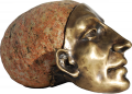 81. Head no.1, Desert series, brass, stone 81. Head no.1, Desert series, brass, stone