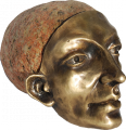 81b. Head no.1, Desert series, brass, stone 81b. Head no.1, Desert series, brass, stone